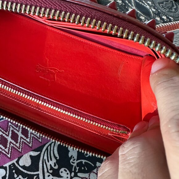 Christian Louboutin Red Panettone Zip Wallet, Vintage, Preowned - Picture 11 of 14